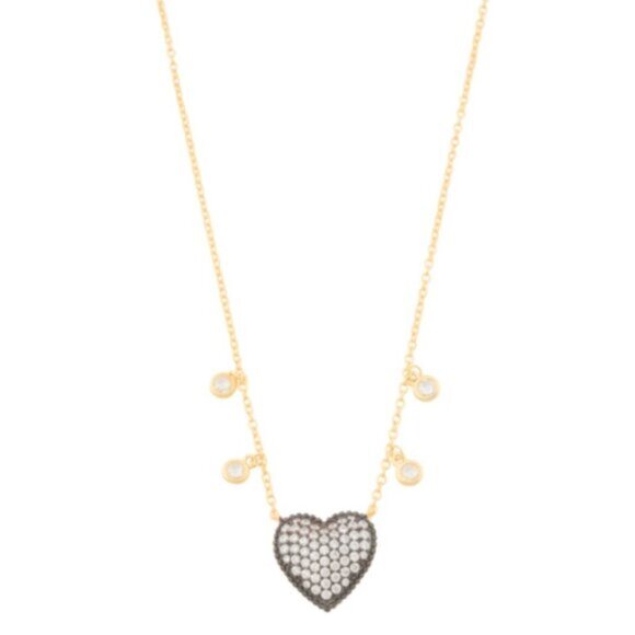 FREIDA ROTHMAN 14kt Gold Plated Cubic Zirconia Heart Love Necklace - Picture 2 of 15